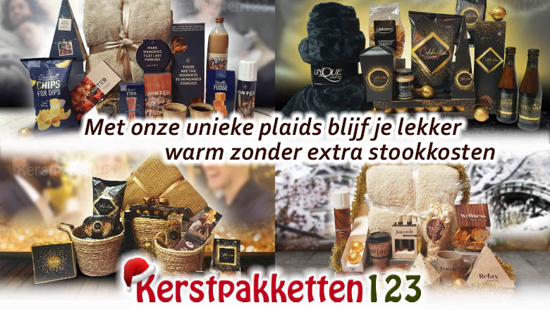 kerstpakket met fleec plaid tips